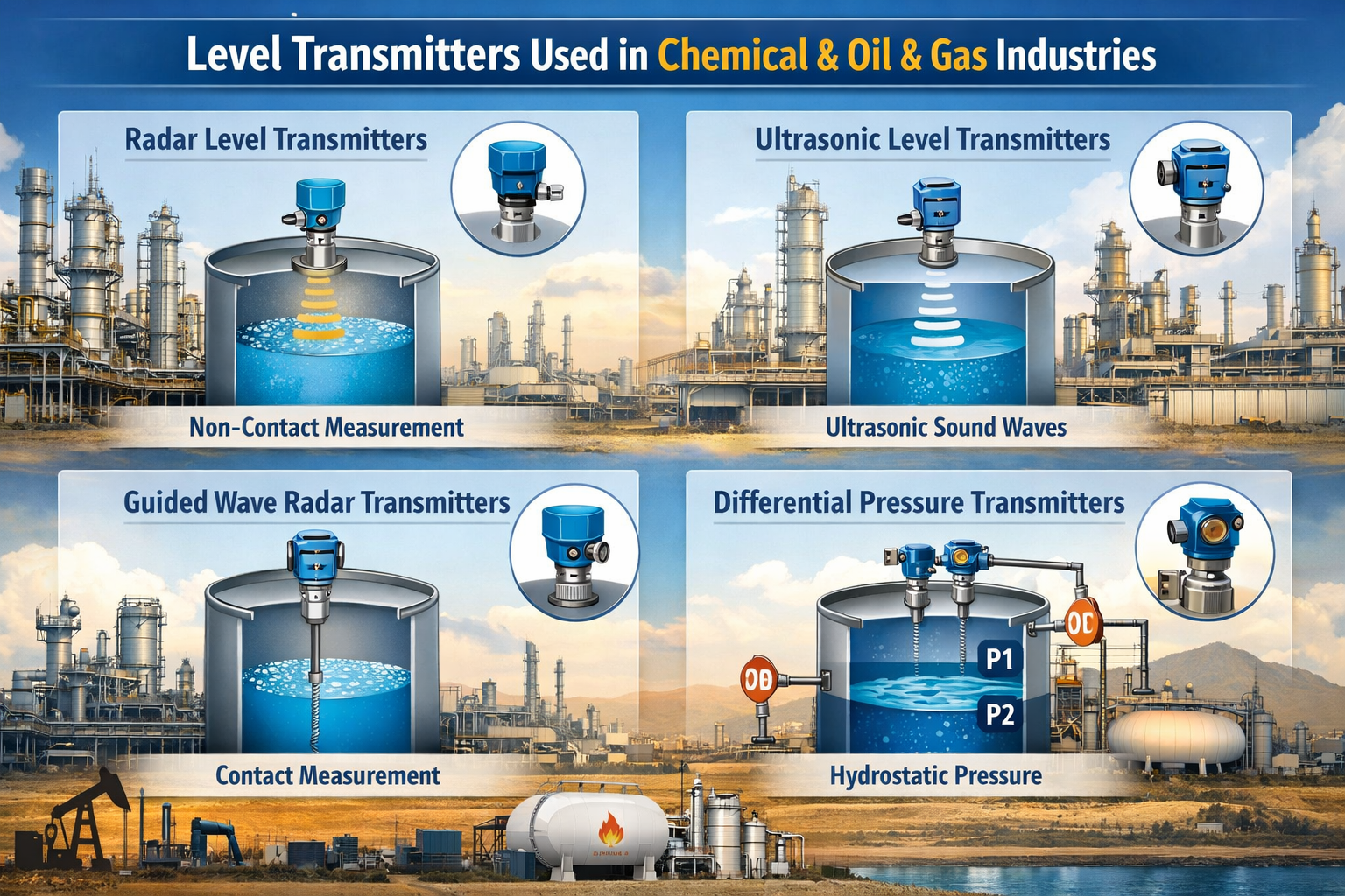 Level Transmitters Used in Chemical & Oil & Gas Industries