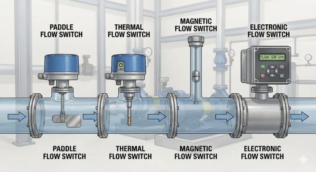 Common flow switch types