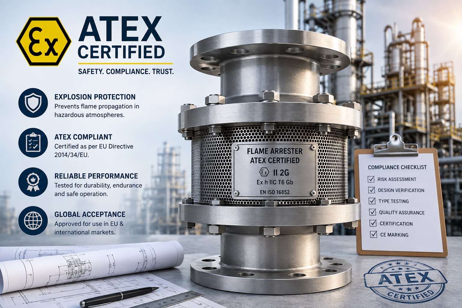 ATEX Certified Flame Arreste