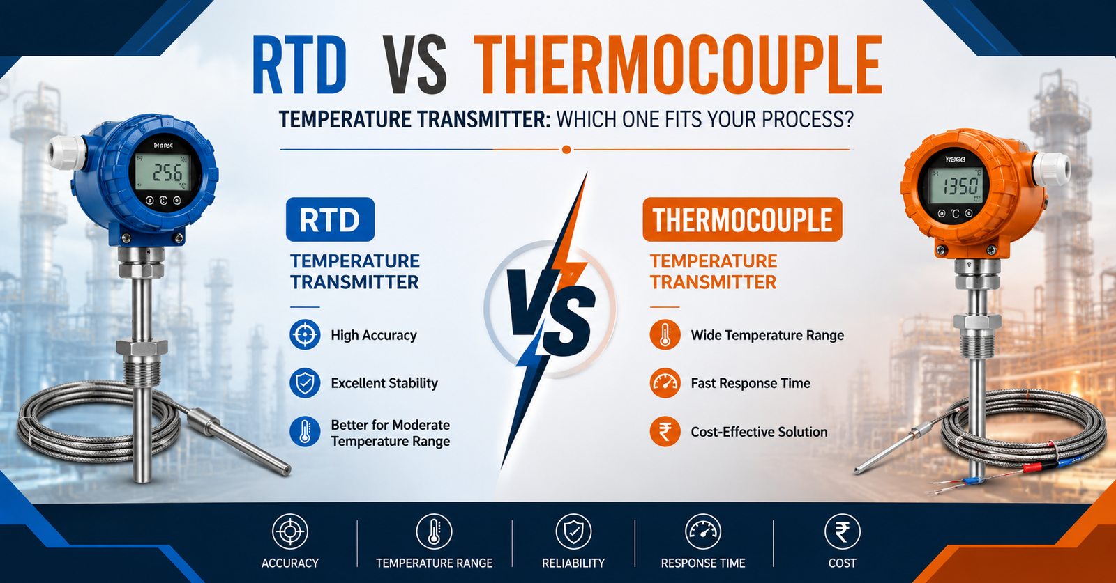 RTD vs Thermocouple Temperature Transmitter