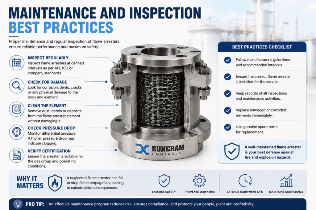 Flame arrester maintenance and inspection best practices for safe operation